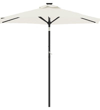 Sonnenschirm mit LED und Stahlmast Weiß 225x225x212 cm