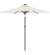 Sonnenschirm mit LED und Stahlmast Weiß 225x225x212 cm