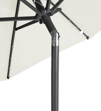 Sonnenschirm mit LED und Stahlmast Weiß 225x225x212 cm