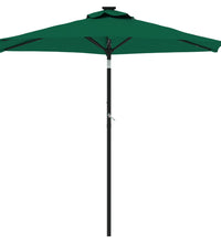 Sonnenschirm mit LED und Stahlmast Grün 225x225x212 cm
