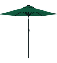 Sonnenschirm mit LED und Stahlmast Grün 225x225x212 cm