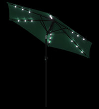 Sonnenschirm mit LED und Stahlmast Grün 225x225x212 cm