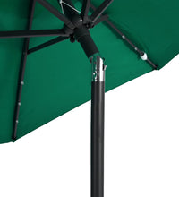 Sonnenschirm mit LED und Stahlmast Grün 225x225x212 cm