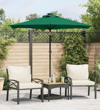 Sonnenschirm mit LED und Stahlmast Grün 225x225x212 cm