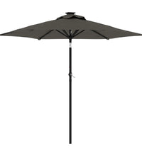 Sonnenschirm mit LED und Stahlmast Anthrazit 225x225x212 cm