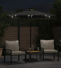 Sonnenschirm mit LED und Stahlmast Anthrazit 225x225x212 cm