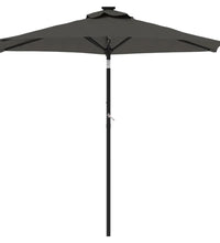 Sonnenschirm mit LED und Stahlmast Anthrazit 225x225x212 cm