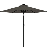 Sonnenschirm mit LED und Stahlmast Anthrazit 225x225x212 cm