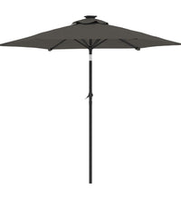 Sonnenschirm mit LED und Stahlmast Anthrazit 225x225x212 cm