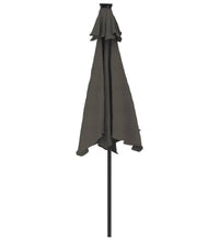 Sonnenschirm mit LED und Stahlmast Anthrazit 225x225x212 cm