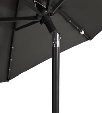 Sonnenschirm mit LED und Stahlmast Anthrazit 225x225x212 cm