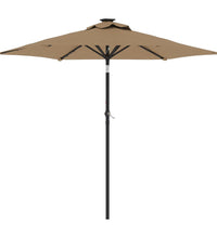 Sonnenschirm mit LED und Stahlmast Taupe 225x225x212 cm