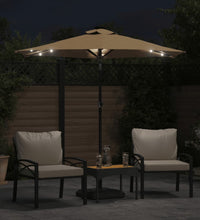 Sonnenschirm mit LED und Stahlmast Taupe 225x225x212 cm