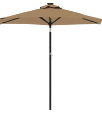 Sonnenschirm mit LED und Stahlmast Taupe 225x225x212 cm