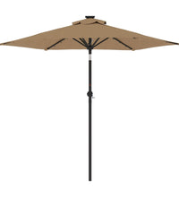 Sonnenschirm mit LED und Stahlmast Taupe 225x225x212 cm