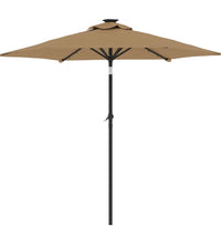 Sonnenschirm mit LED und Stahlmast Taupe 225x225x212 cm