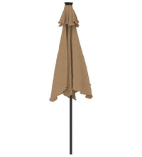 Sonnenschirm mit LED und Stahlmast Taupe 225x225x212 cm