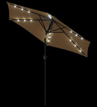 Sonnenschirm mit LED und Stahlmast Taupe 225x225x212 cm