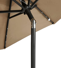 Sonnenschirm mit LED und Stahlmast Taupe 225x225x212 cm