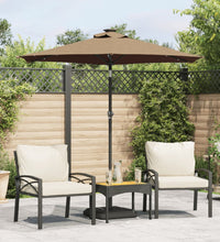 Sonnenschirm mit LED und Stahlmast Taupe 225x225x212 cm