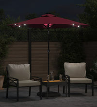 Sonnenschirm mit LED und Stahlmast Weinrot 225x225x212 cm