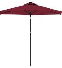 Sonnenschirm mit LED und Stahlmast Weinrot 225x225x212 cm