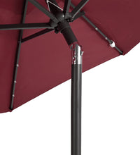 Sonnenschirm mit LED und Stahlmast Weinrot 225x225x212 cm