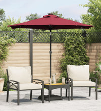 Sonnenschirm mit LED und Stahlmast Weinrot 225x225x212 cm