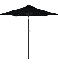 Sonnenschirm mit LED und Stahlmast Schwarz 225x225x212 cm