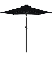 Sonnenschirm mit LED und Stahlmast Schwarz 225x225x212 cm