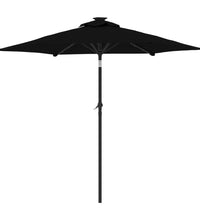 Sonnenschirm mit LED und Stahlmast Schwarz 225x225x212 cm