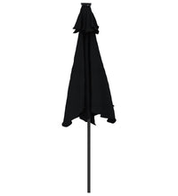 Sonnenschirm mit LED und Stahlmast Schwarz 225x225x212 cm