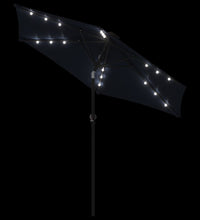 Sonnenschirm mit LED und Stahlmast Schwarz 225x225x212 cm