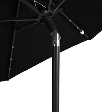 Sonnenschirm mit LED und Stahlmast Schwarz 225x225x212 cm