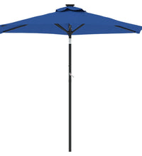 Sonnenschirm mit LED und Stahlmast Azurblau 225x225x212 cm