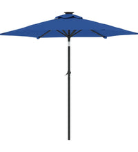Sonnenschirm mit LED und Stahlmast Azurblau 225x225x212 cm