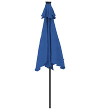 Sonnenschirm mit LED und Stahlmast Azurblau 225x225x212 cm