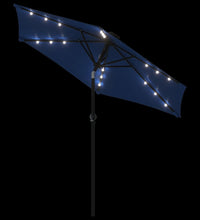 Sonnenschirm mit LED und Stahlmast Azurblau 225x225x212 cm