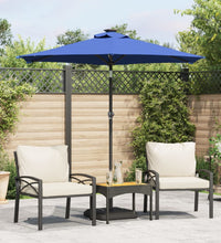 Sonnenschirm mit LED und Stahlmast Azurblau 225x225x212 cm