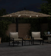 Sonnenschirm mit LED und Stahlmast Braun 269x269x235 cm
