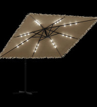 Sonnenschirm mit LED und Stahlmast Braun 269x269x235 cm