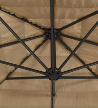 Sonnenschirm mit LED und Stahlmast Braun 269x269x235 cm