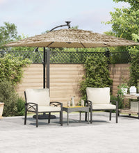 Sonnenschirm mit LED und Stahlmast Braun 269x269x235 cm