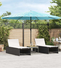 Sonnenschirm mit Stahlmast Blau 388x388x248 cm