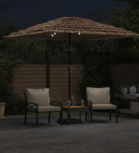 Sonnenschirm mit LED und Stahlmast Braun 248x248x248 cm