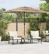 Sonnenschirm mit LED und Stahlmast Braun 248x248x248 cm