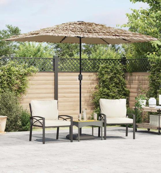 Sonnenschirm mit LED und Stahlmast Braun 300x200x250 cm