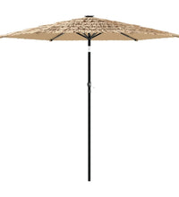 Sonnenschirm mit LED und Stahlmast Braun 223x223x213 cm