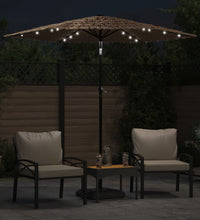 Sonnenschirm mit LED und Stahlmast Braun 223x223x213 cm