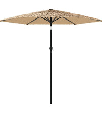 Sonnenschirm mit LED und Stahlmast Braun 223x223x213 cm